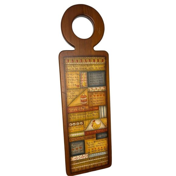 Vintage Wooden Kitchen Plaque Recipes & Conversion Chart Wall Hanging Home Decor - Picture 1 of 6